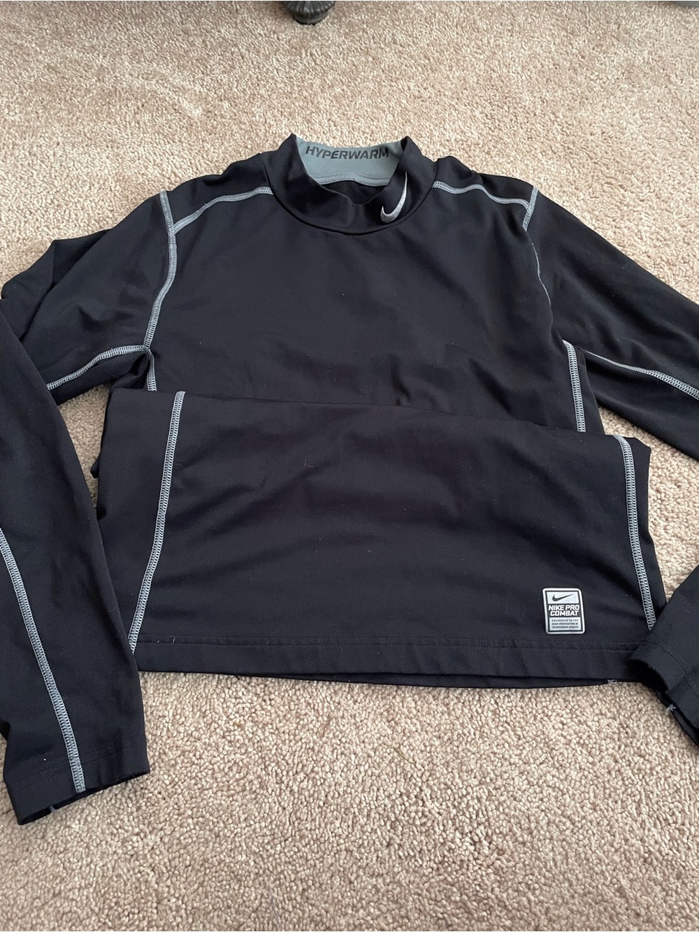Nike Black Turtleneck Hyperwarm Performance Top